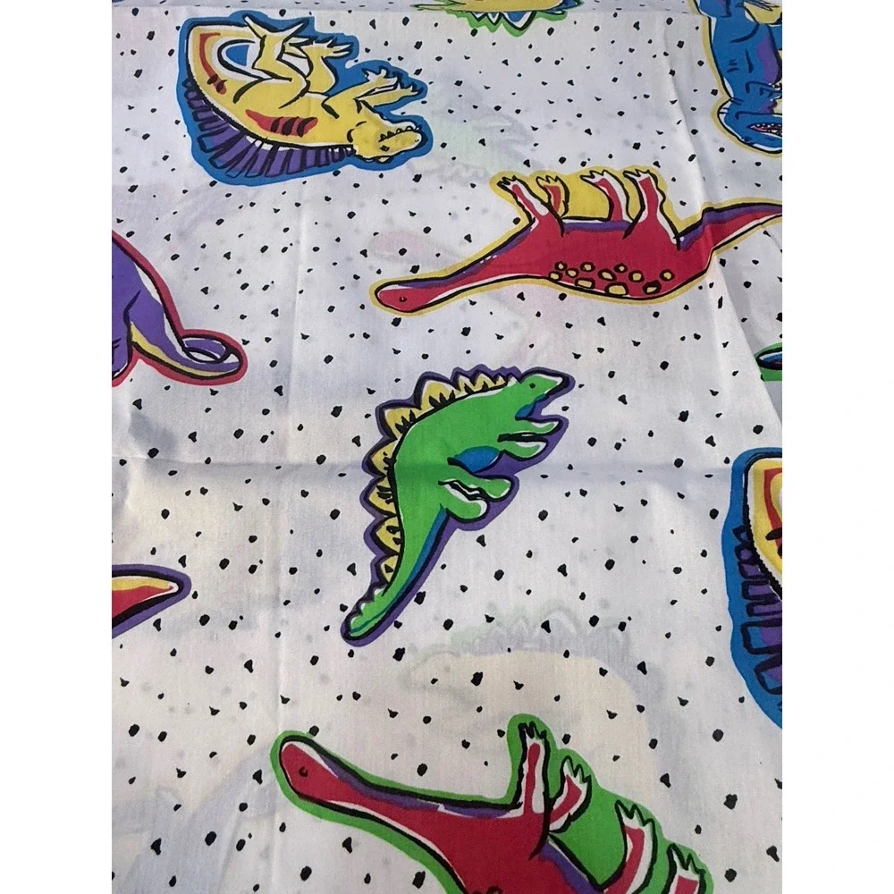 Dinosaur Twin Sheets Bright Colors NEW Unused 2 Flat Fitted 1 Pillowcase Springs
